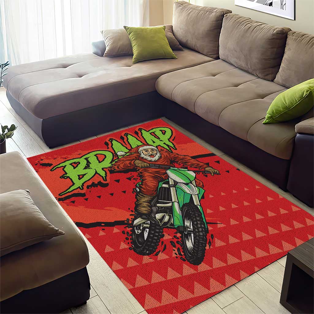 Afro Santa Braaap Area Rug Motorcross Christmas