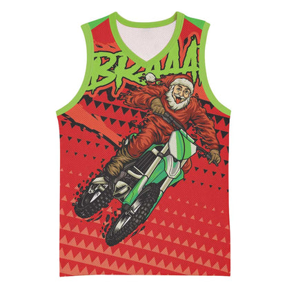 Afro Santa Braaap Basketball Jersey Motorcross Christmas DT03