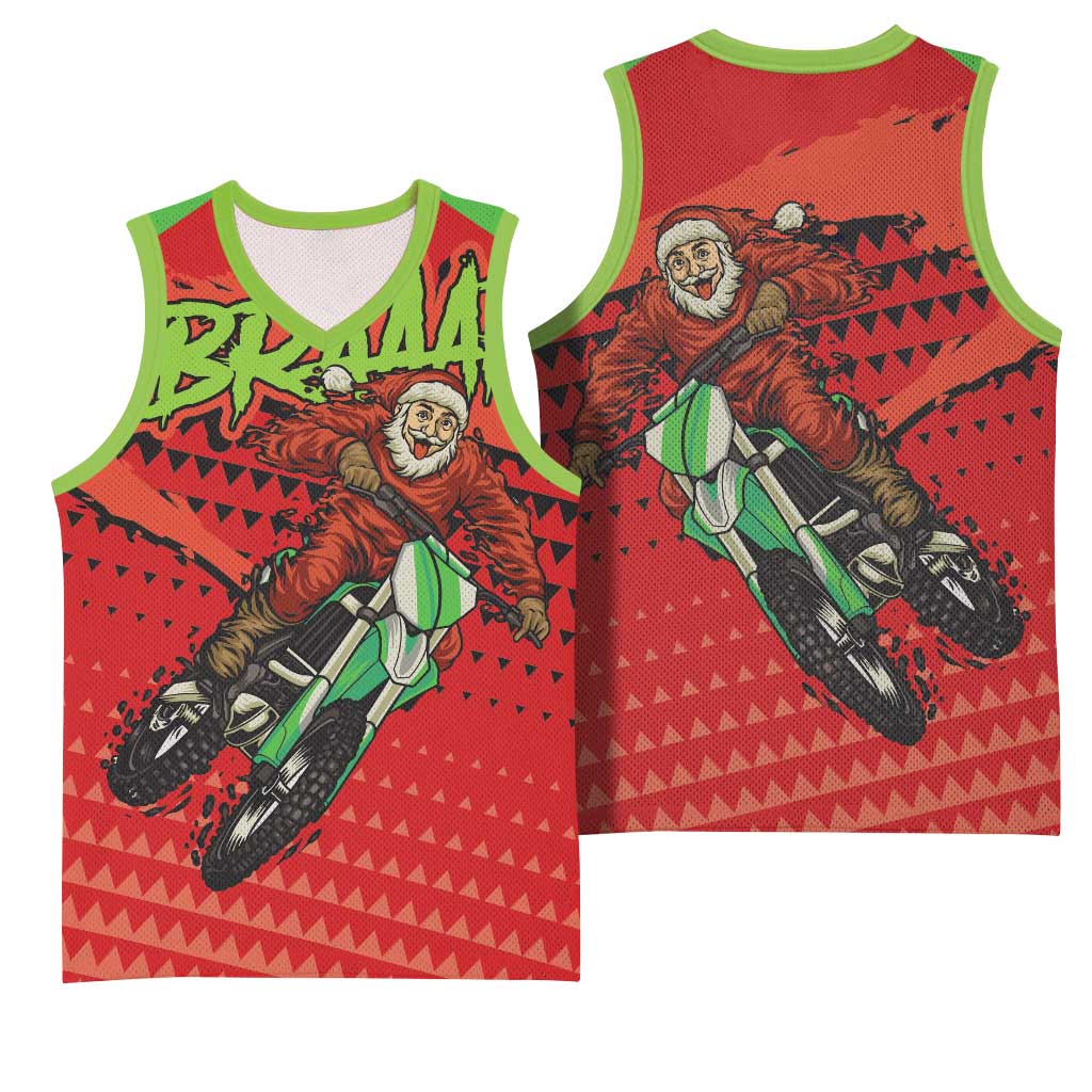 Afro Santa Braaap Basketball Jersey Motorcross Christmas DT03