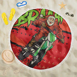 Afro Santa Braaap Beach Blanket Motorcross Christmas