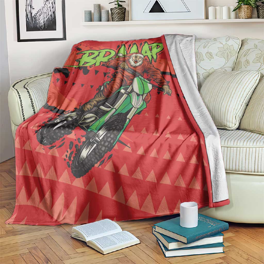 Afro Santa Braaap Blanket Motorcross Christmas