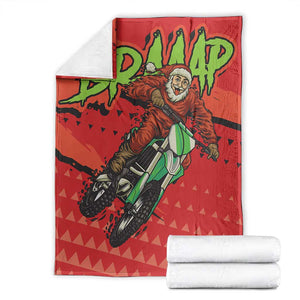 Afro Santa Braaap Blanket Motorcross Christmas