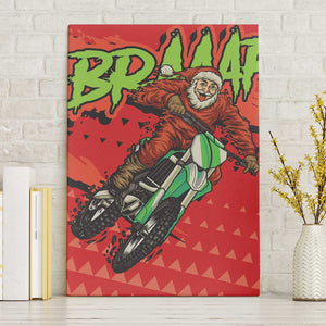 Afro Santa Braaap Canvas Wall Art Motorcross Christmas