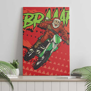 Afro Santa Braaap Canvas Wall Art Motorcross Christmas