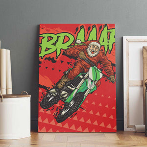 Afro Santa Braaap Canvas Wall Art Motorcross Christmas