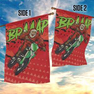 Afro Santa Braaap Garden Flag Motorcross Christmas