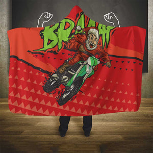 Afro Santa Braaap Hooded Blanket Motorcross Christmas