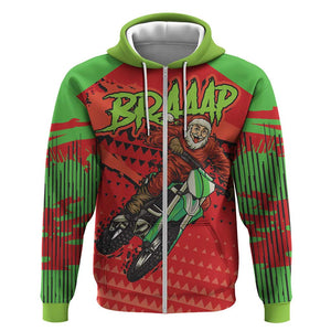 Afro Santa Braaap Hoodie Motorcross Christmas