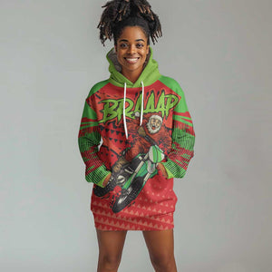 Afro Santa Braaap Hoodie Dress Motorcross Christmas