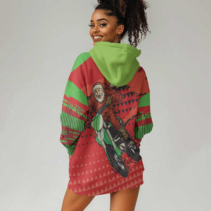 Afro Santa Braaap Hoodie Dress Motorcross Christmas