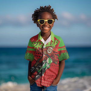 Afro Santa Braaap Kid Hawaiian Shirt Motorcross Christmas