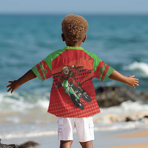 Afro Santa Braaap Kid Hawaiian Shirt Motorcross Christmas