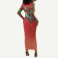 Afro Santa Braaap Long Sleeve Bodycon Dress Motorcross Christmas DT03