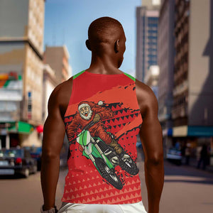 Afro Santa Braaap Men Tank Top Motorcross Christmas