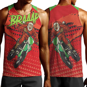 Afro Santa Braaap Men Tank Top Motorcross Christmas