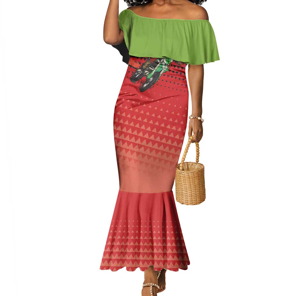 Afro Santa Braaap Mermaid Dress Motorcross Christmas