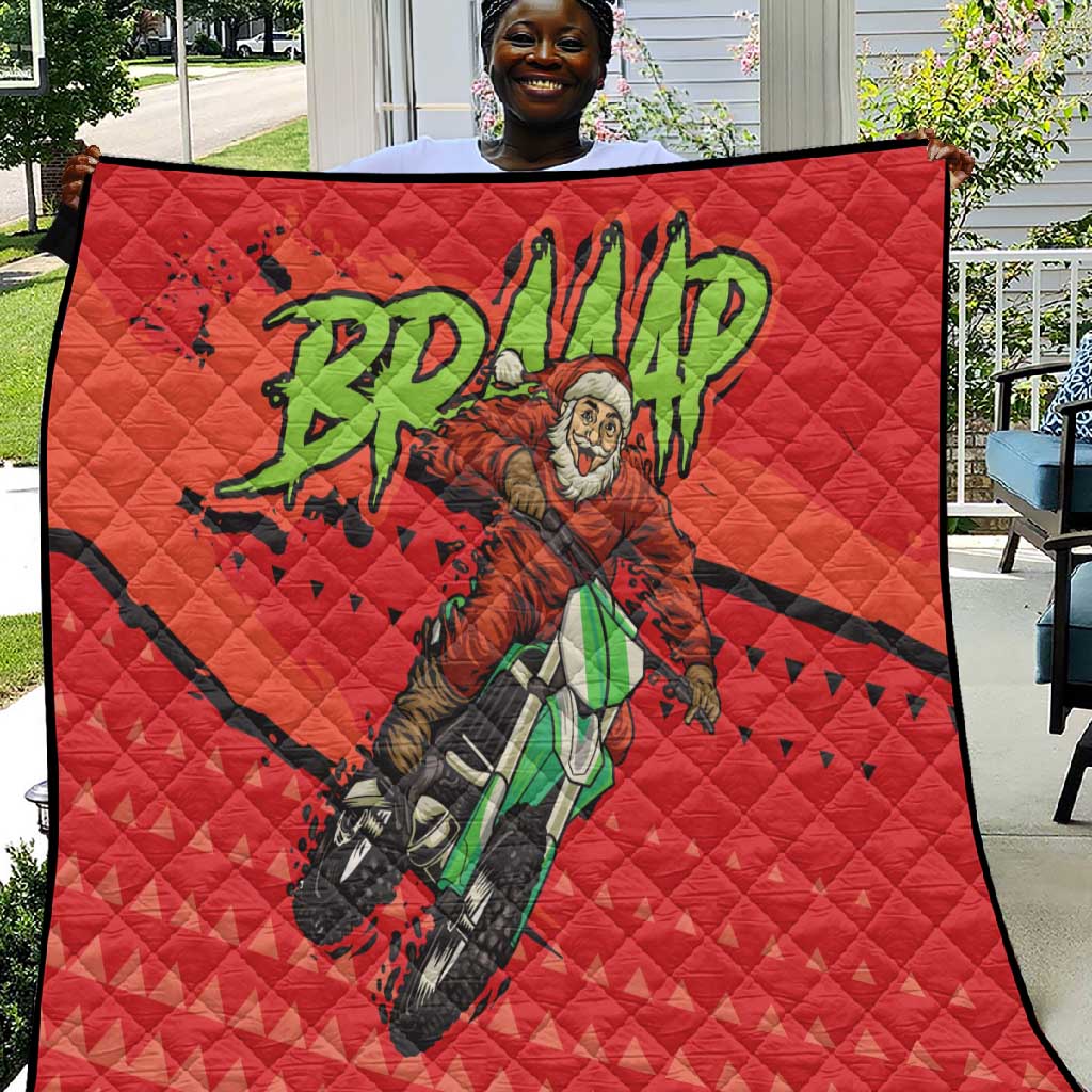 Afro Santa Braaap Quilt Motorcross Christmas