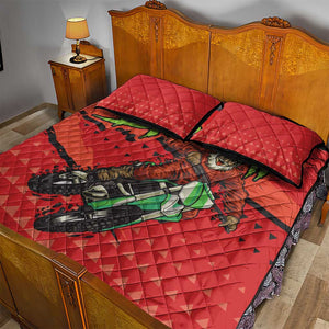 Afro Santa Braaap Quilt Bed Set Motorcross Christmas