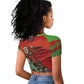 Afro Santa Braaap Raglan Cropped T shirt Motorcross Christmas