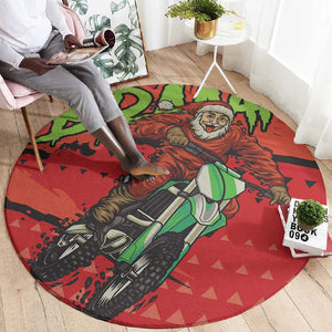 Afro Santa Braaap Round Carpet Motorcross Christmas