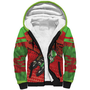 Afro Santa Braaap Sherpa Hoodie Motorcross Christmas