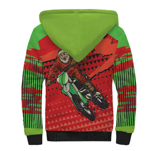 Afro Santa Braaap Sherpa Hoodie Motorcross Christmas