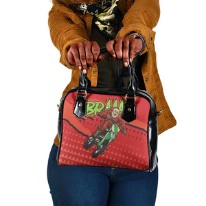 Afro Santa Braaap Shoulder Handbag Motorcross Christmas