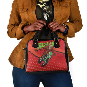 Afro Santa Braaap Shoulder Handbag Motorcross Christmas