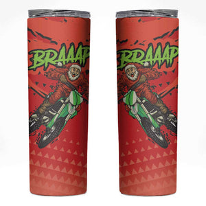 Afro Santa Braaap Skinny Tumbler Motorcross Christmas