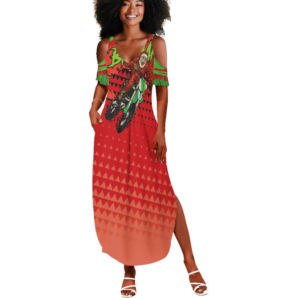 Afro Santa Braaap Summer Maxi Dress Motorcross Christmas