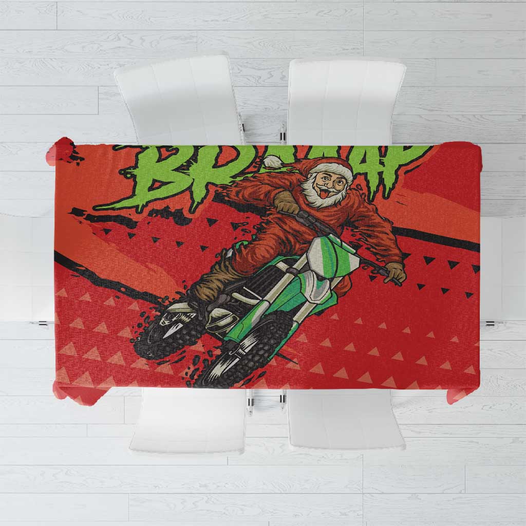 Afro Santa Braaap Tablecloth Motorcross Christmas