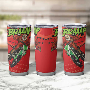 Afro Santa Braaap Tumbler Cup Motorcross Christmas