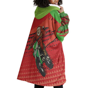 Afro Santa Braaap Wearable Blanket Hoodie Motorcross Christmas