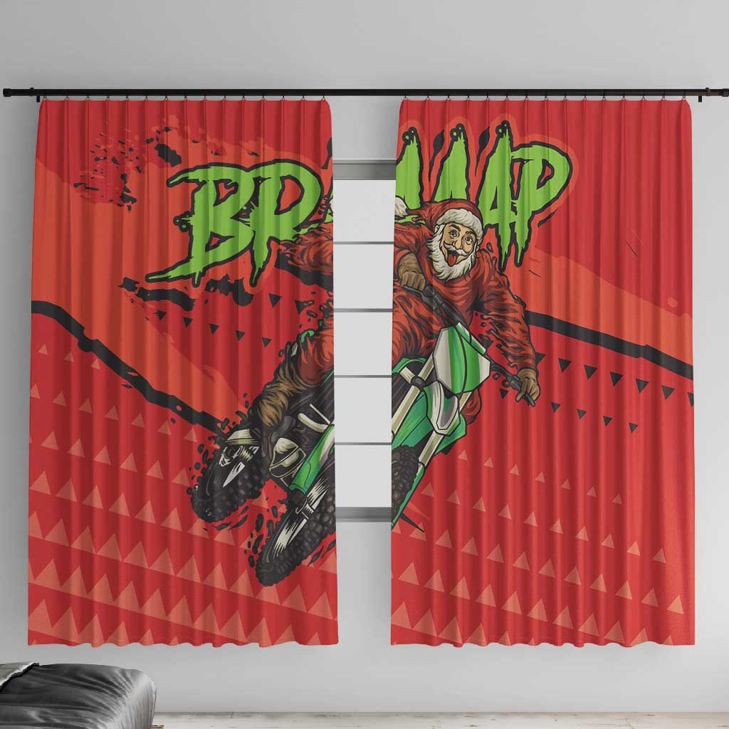 Afro Santa Braaap Window Curtain Motorcross Christmas