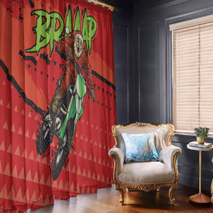 Afro Santa Braaap Window Curtain Motorcross Christmas