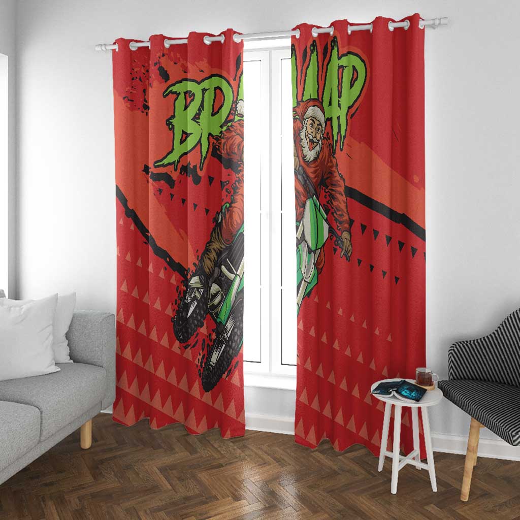Afro Santa Braaap Window Curtain Motorcross Christmas