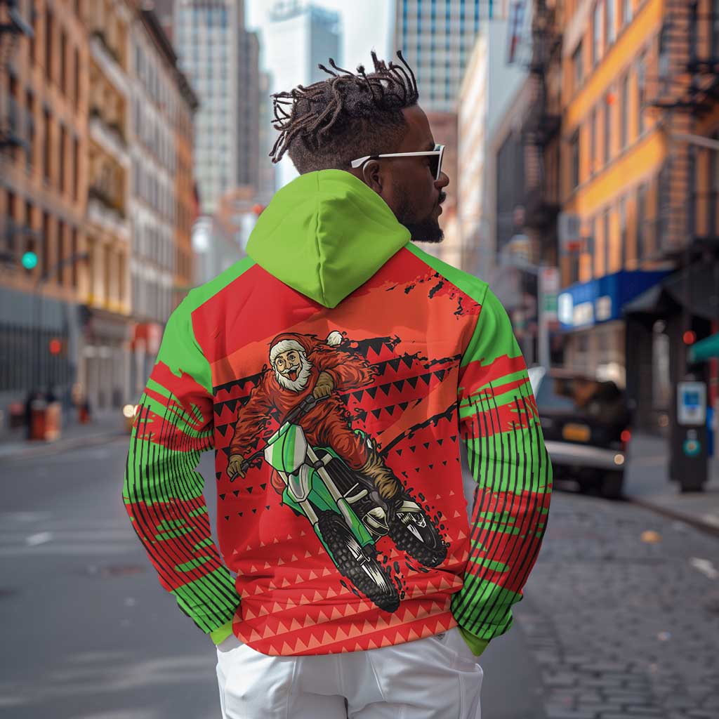 Afro Santa Braaap Zip Hoodie Motorcross Christmas
