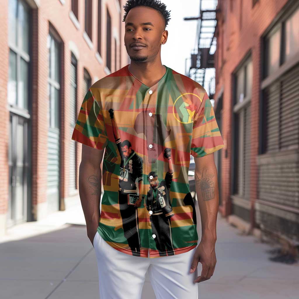 African American 1968 Baseball Jersey Black Power Fists of Freedom