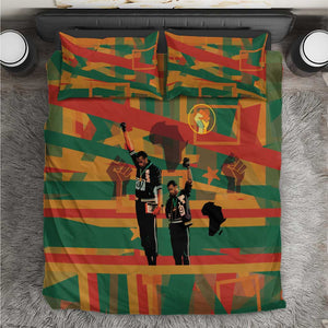 African American 1968 Bedding Set Black Power Fists of Freedom