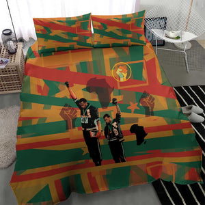 African American 1968 Bedding Set Black Power Fists of Freedom