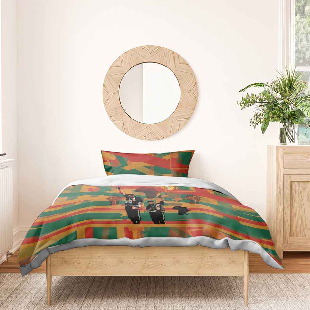 African American 1968 Bedding Set Black Power Fists of Freedom