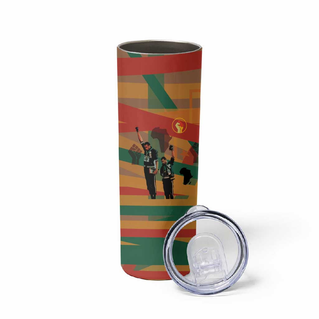 African American 1968 Skinny Tumbler Black Power Fists of Freedom