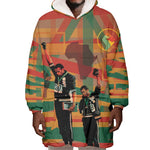 African American 1968 Wearable Blanket Hoodie Black Power Fists of Freedom