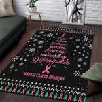 Christmas Tree Breast Cancer Afro Area Rug Survivor African