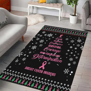 Christmas Tree Breast Cancer Afro Area Rug Survivor African