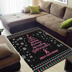 Christmas Tree Breast Cancer Afro Area Rug Survivor African