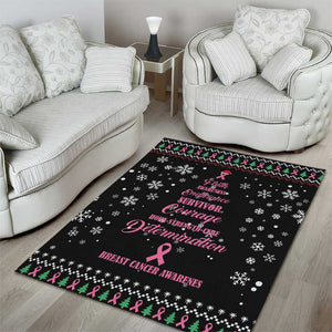 Christmas Tree Breast Cancer Afro Area Rug Survivor African