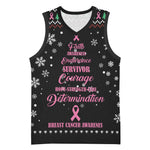 Christmas Tree Breast Cancer Afro Basketball Jersey Survivor African DT03