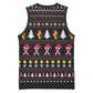 Christmas Tree Breast Cancer Afro Basketball Jersey Survivor African DT03