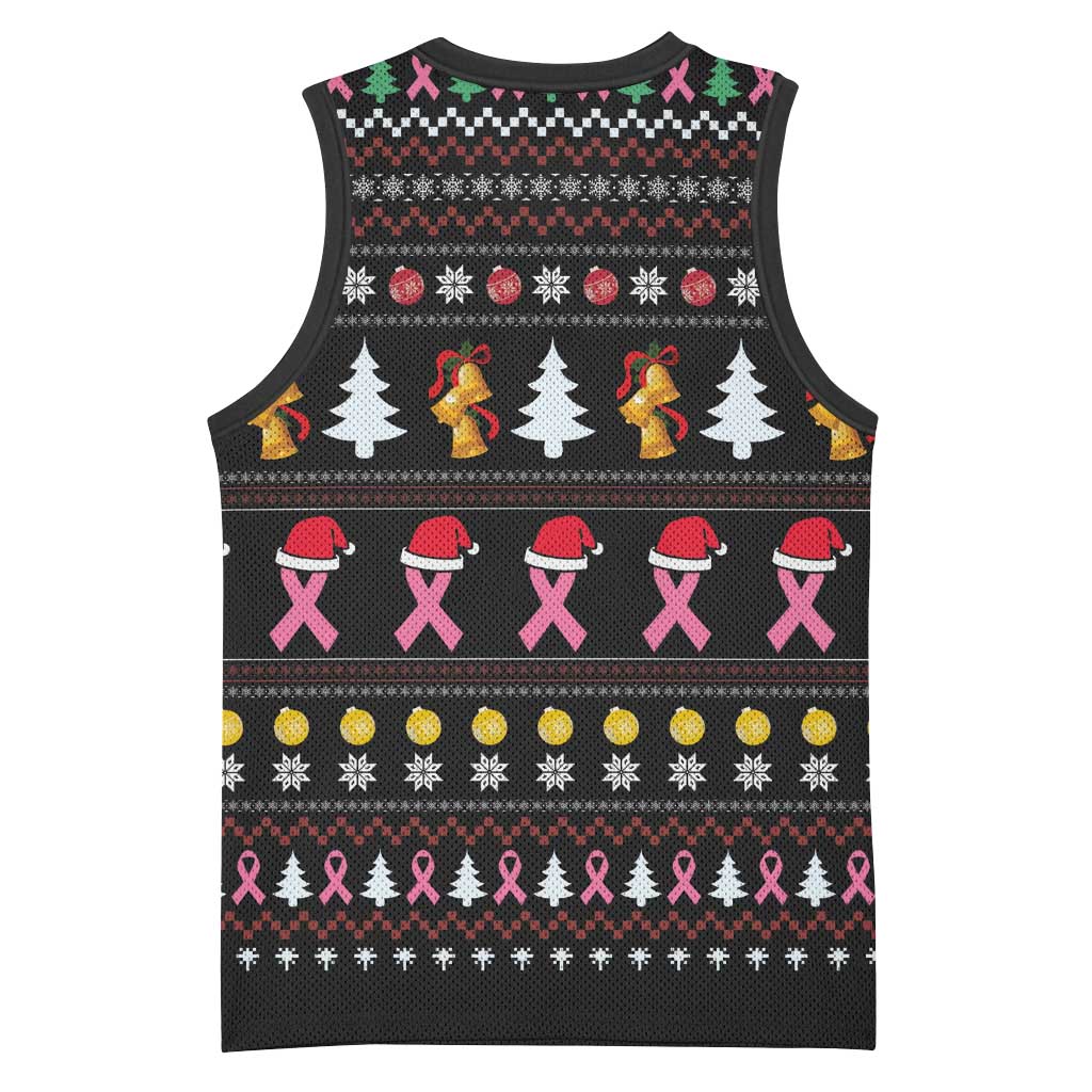 Christmas Tree Breast Cancer Afro Basketball Jersey Survivor African DT03